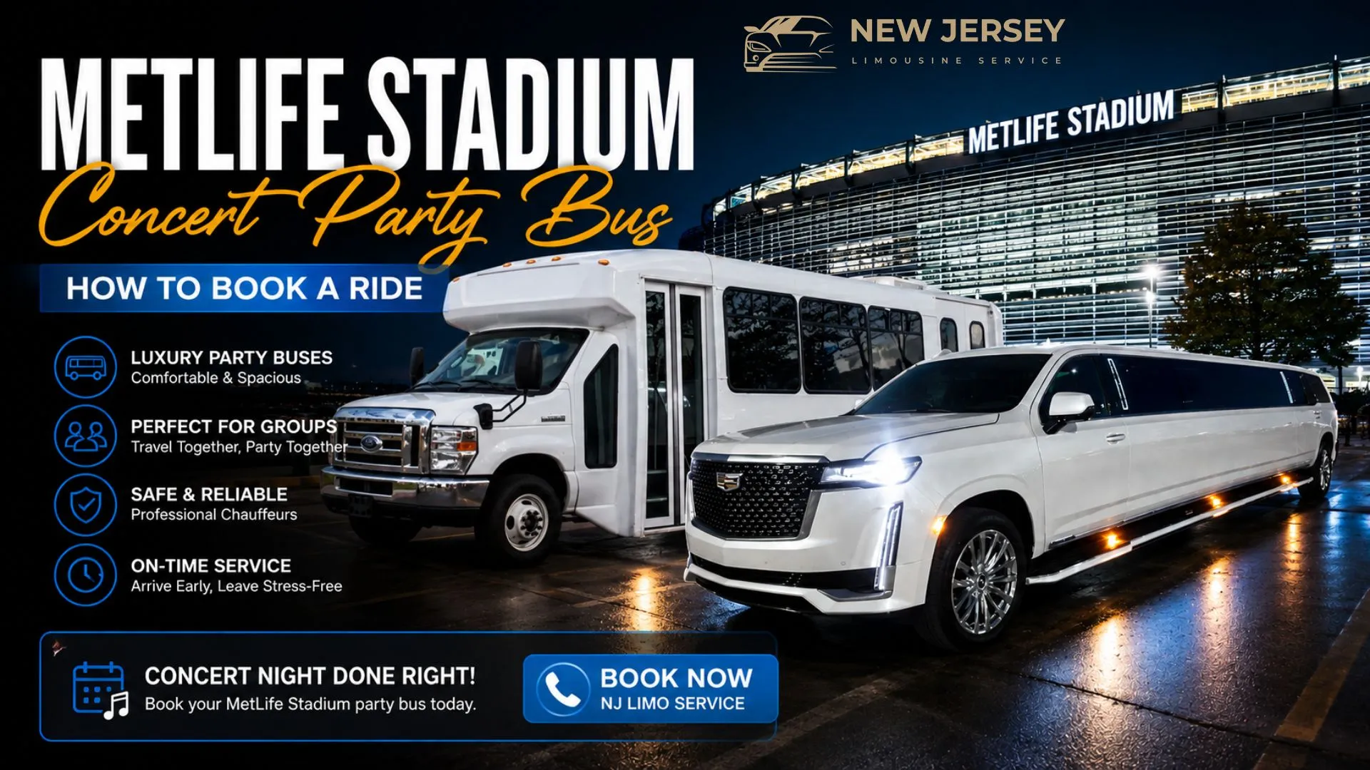 MetLife Stadium Concert Party Bus